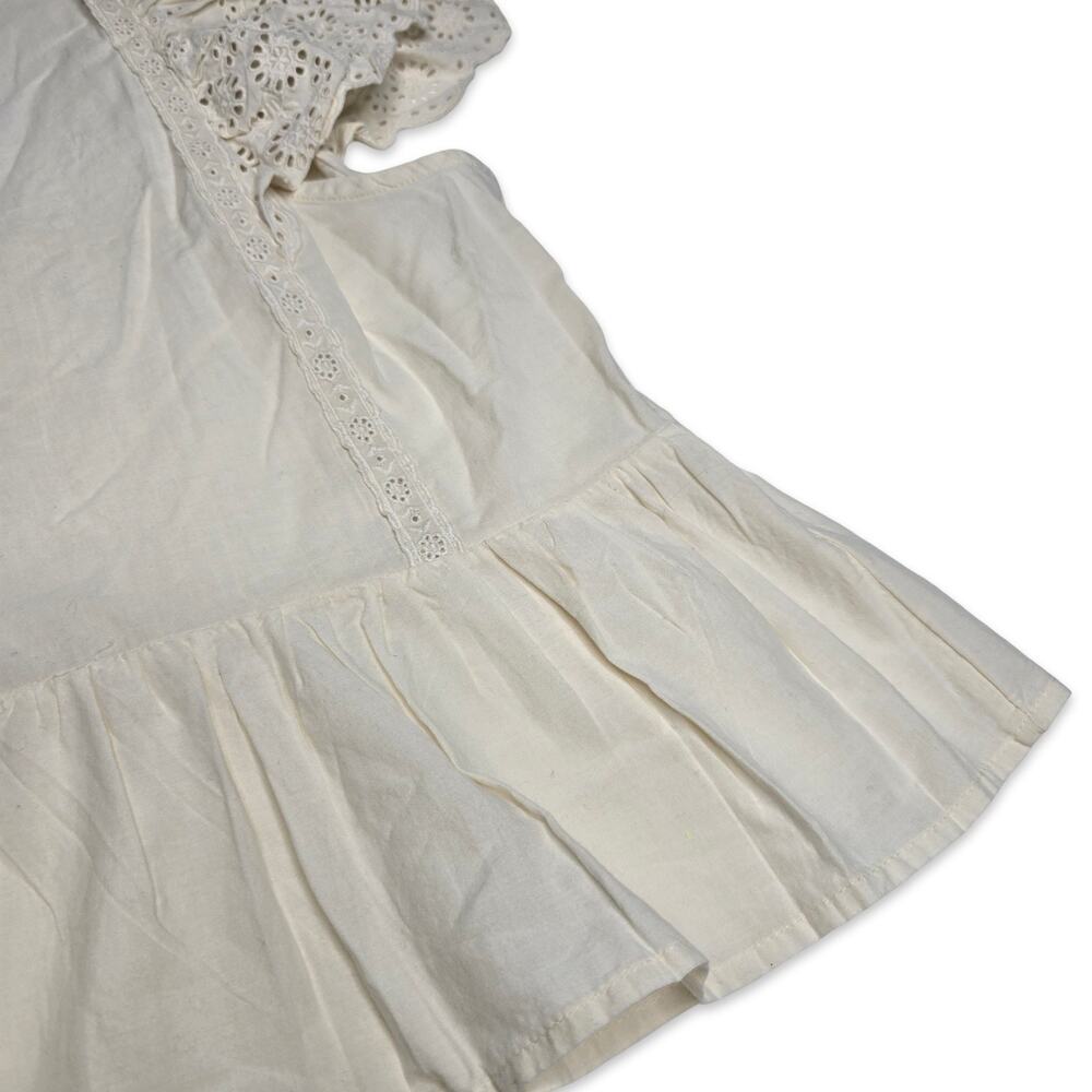 American Eagle Eyelet Lace Peplum Top Womens M Ivory Cottagecore Boho NWT - Picture 6 of 12